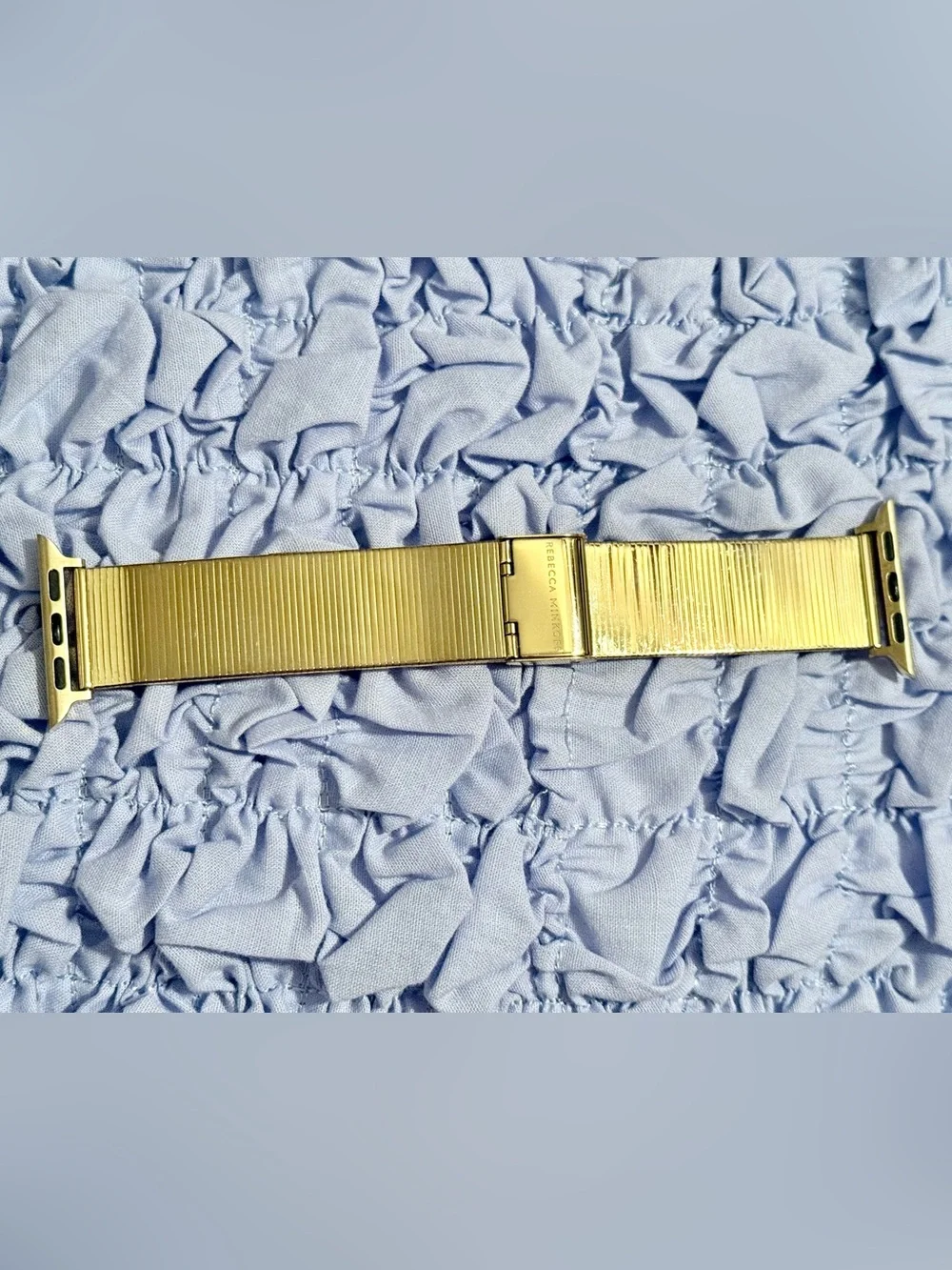 Rebecca Minkoff Gold Ribbed Metal Apple Watch Band